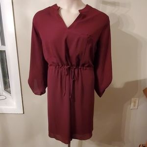 Maroon chiffon dress